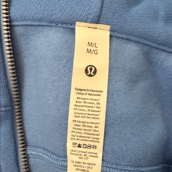NWT Lululemon Scuba full zip hoodie M/L - Picture 4 of 4